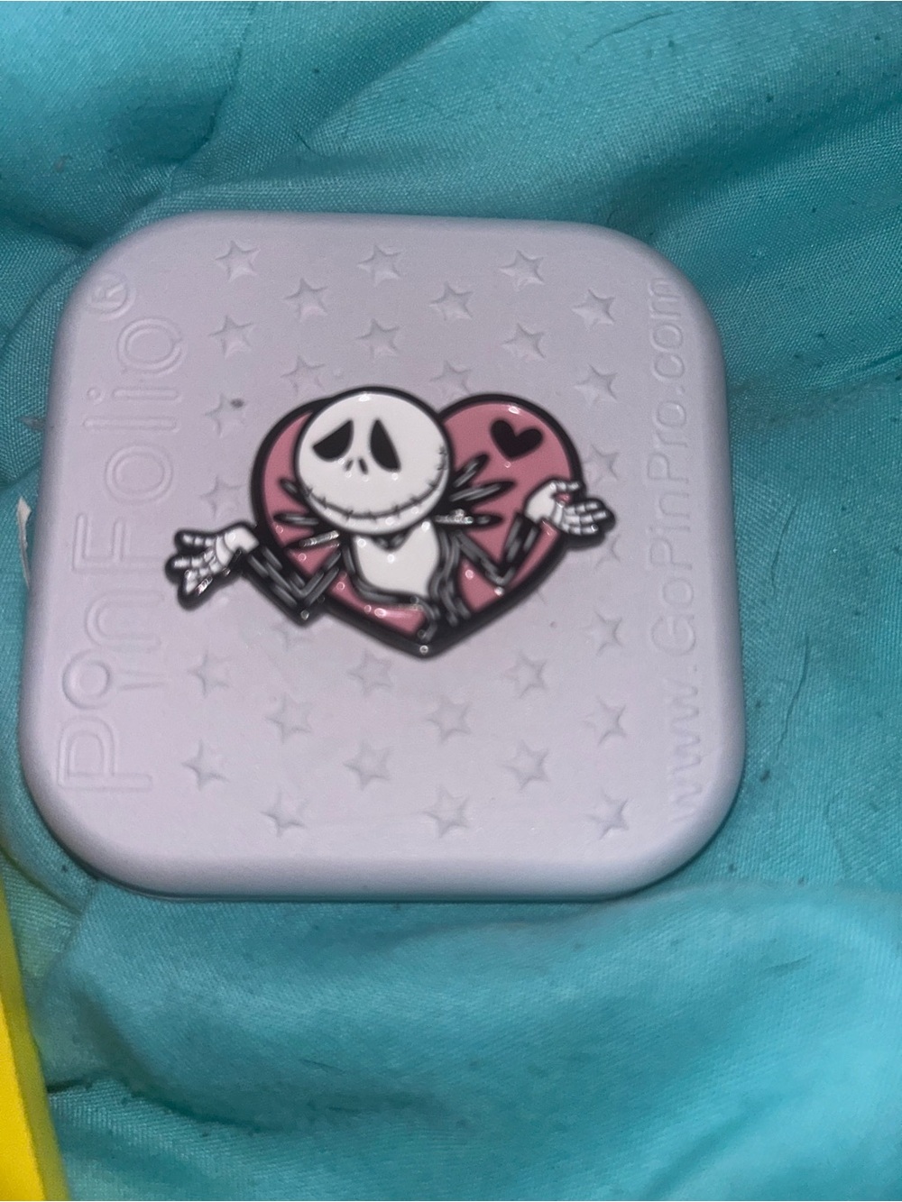 Disney Jack Skellington Heart Pin on Lilac Case